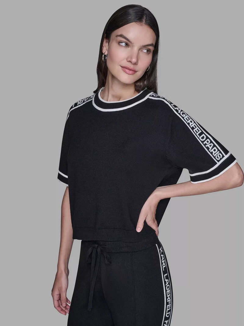 SWEATER DE CUELLO REDONDO CON CINTA DE LOGO - 1