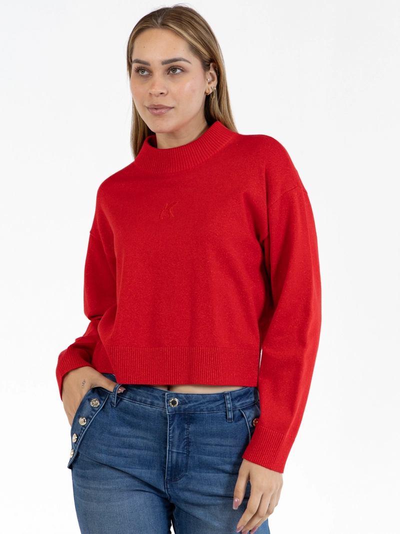 SWEATER BRILLANTE CON LOGO K - 1