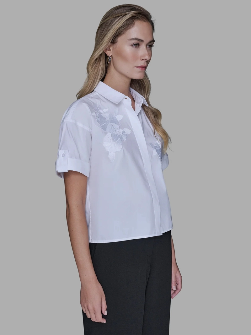 CAMISA DE POPELIN CON ESTAMPADO FLORAL - 5