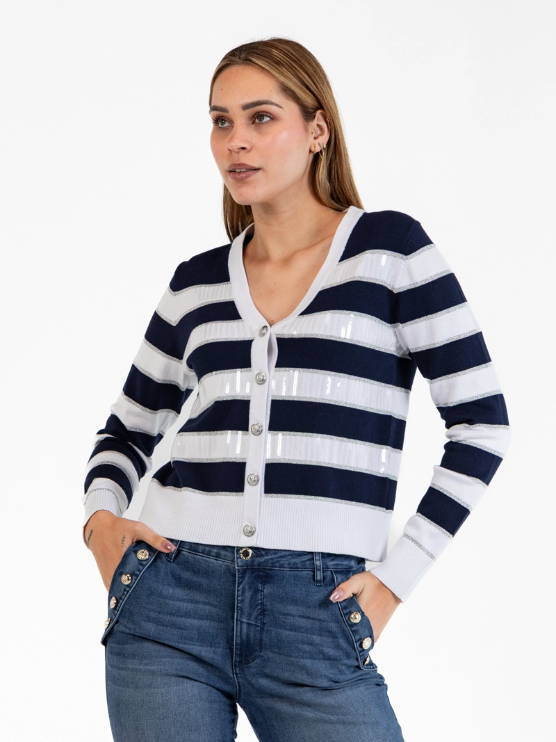 SWEATER DE RAYAS CON LENTEJUELAS - 1