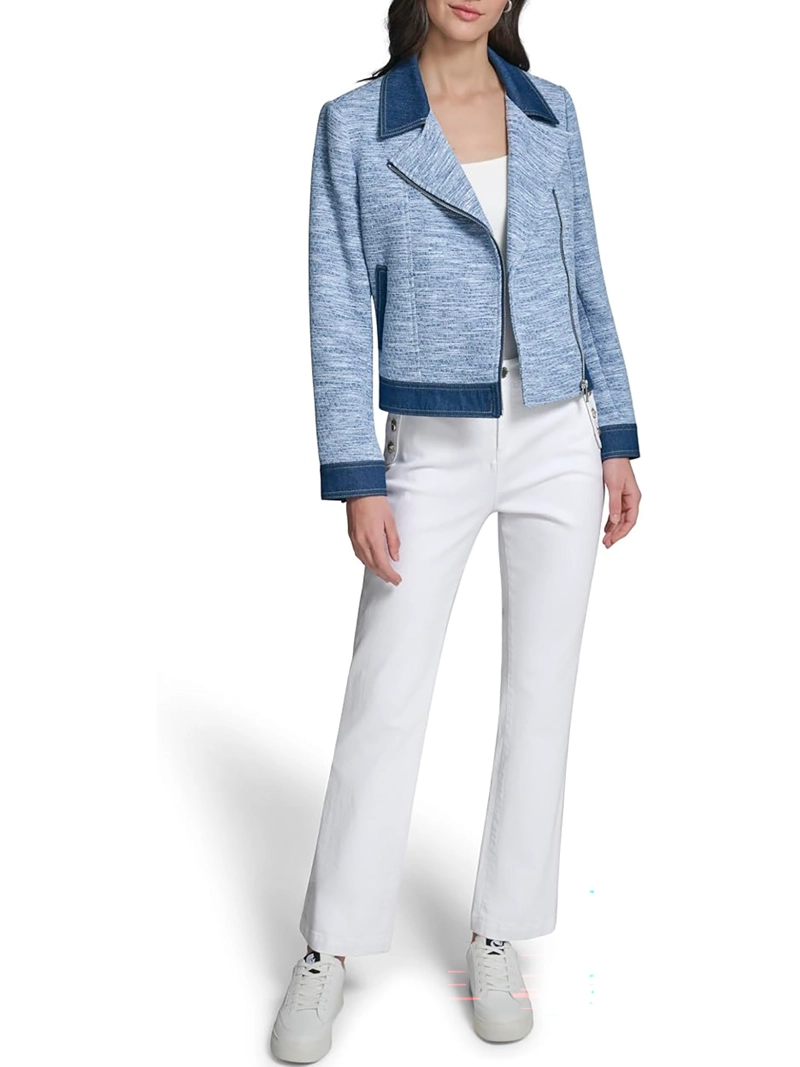 CHAQUETA BIKER DE TEJIDO TWEED DENIM - 2