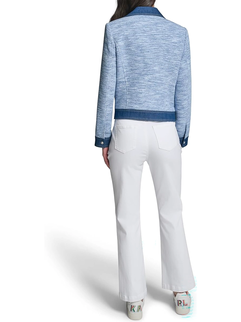 CHAQUETA BIKER DE TEJIDO TWEED DENIM - 3