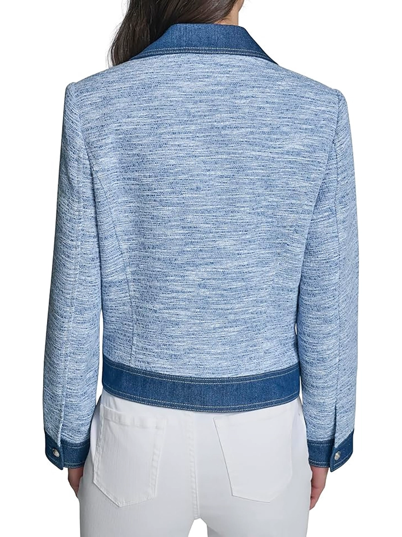 CHAQUETA BIKER DE TEJIDO TWEED DENIM - 5