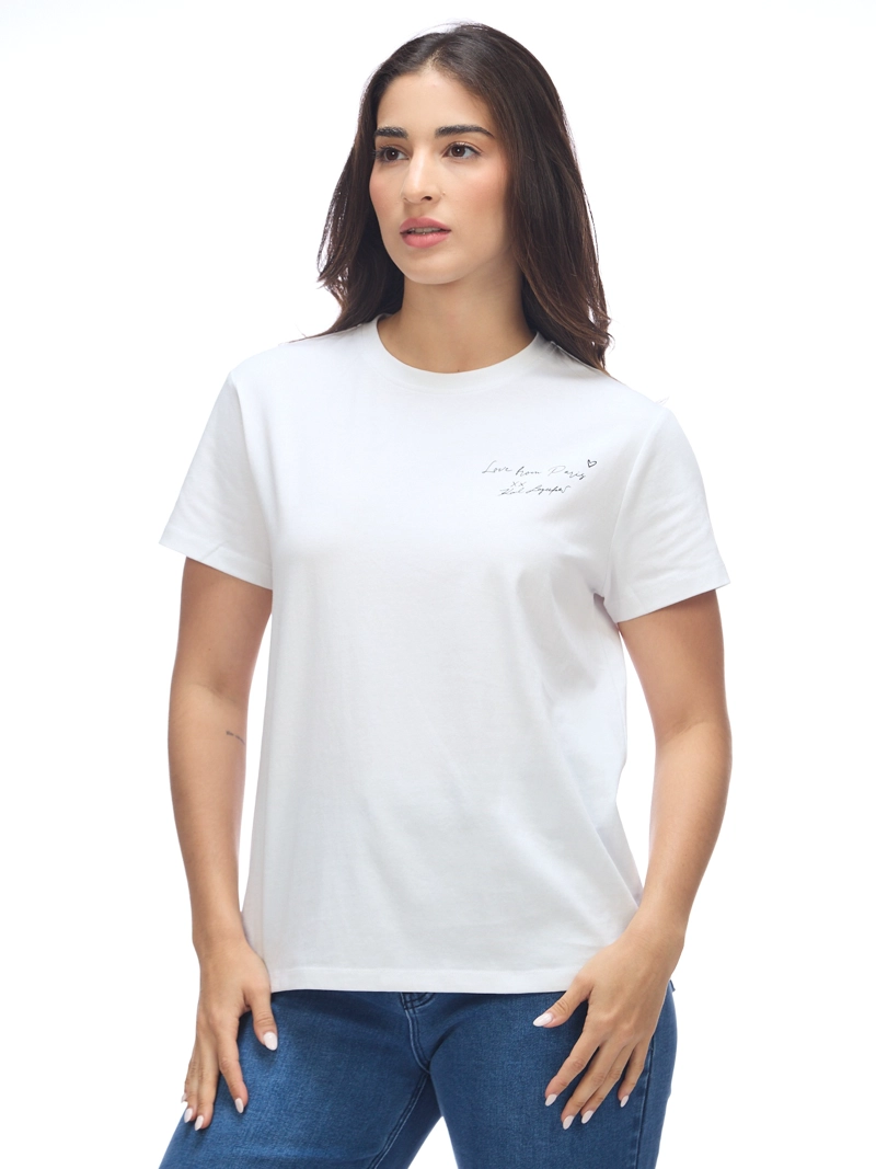 POLERA RELAXED DE ALGODON CON APLIQUE DE PEDRERIA - 1