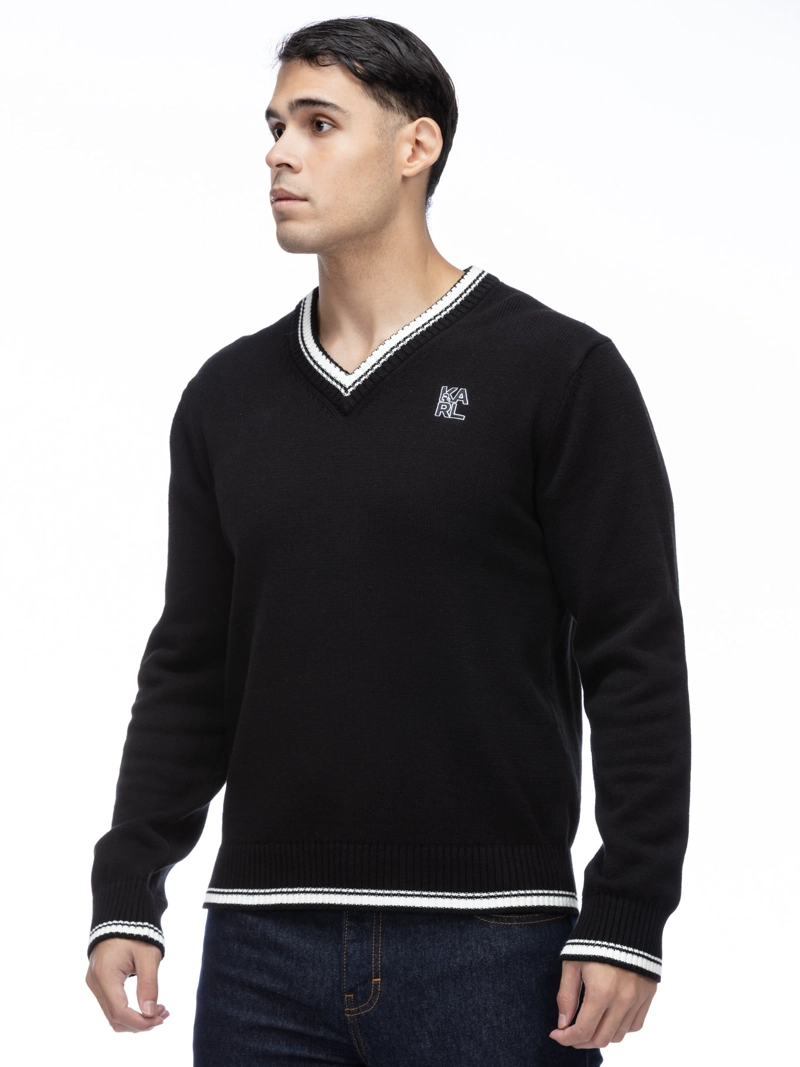 SWEATER CON CUELLO EN V - 1