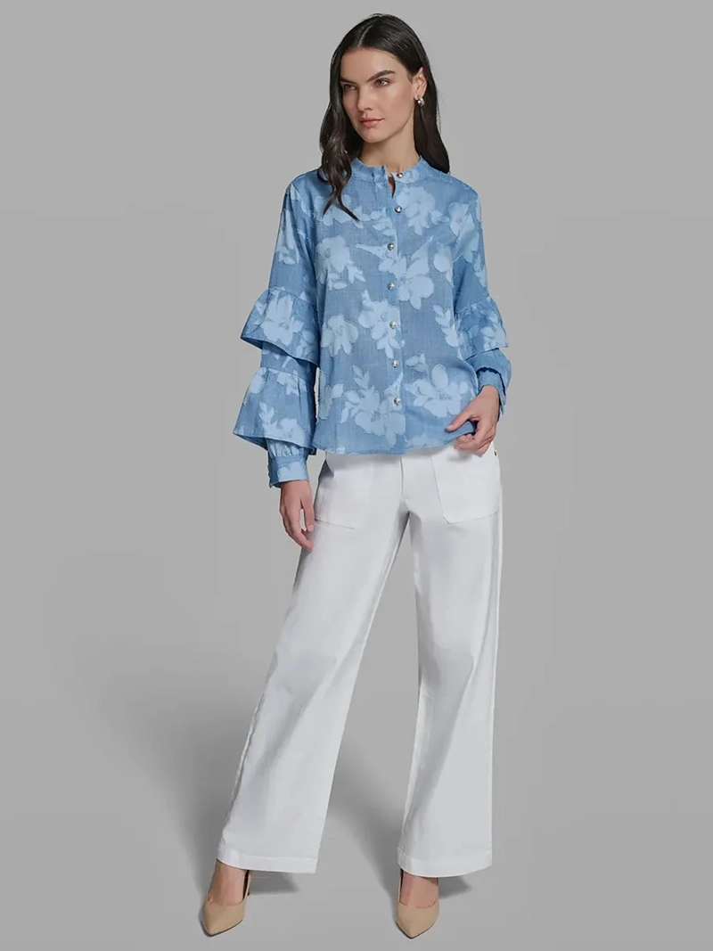 CAMISA DE MANGA LARGA CON VOLANTES - 2