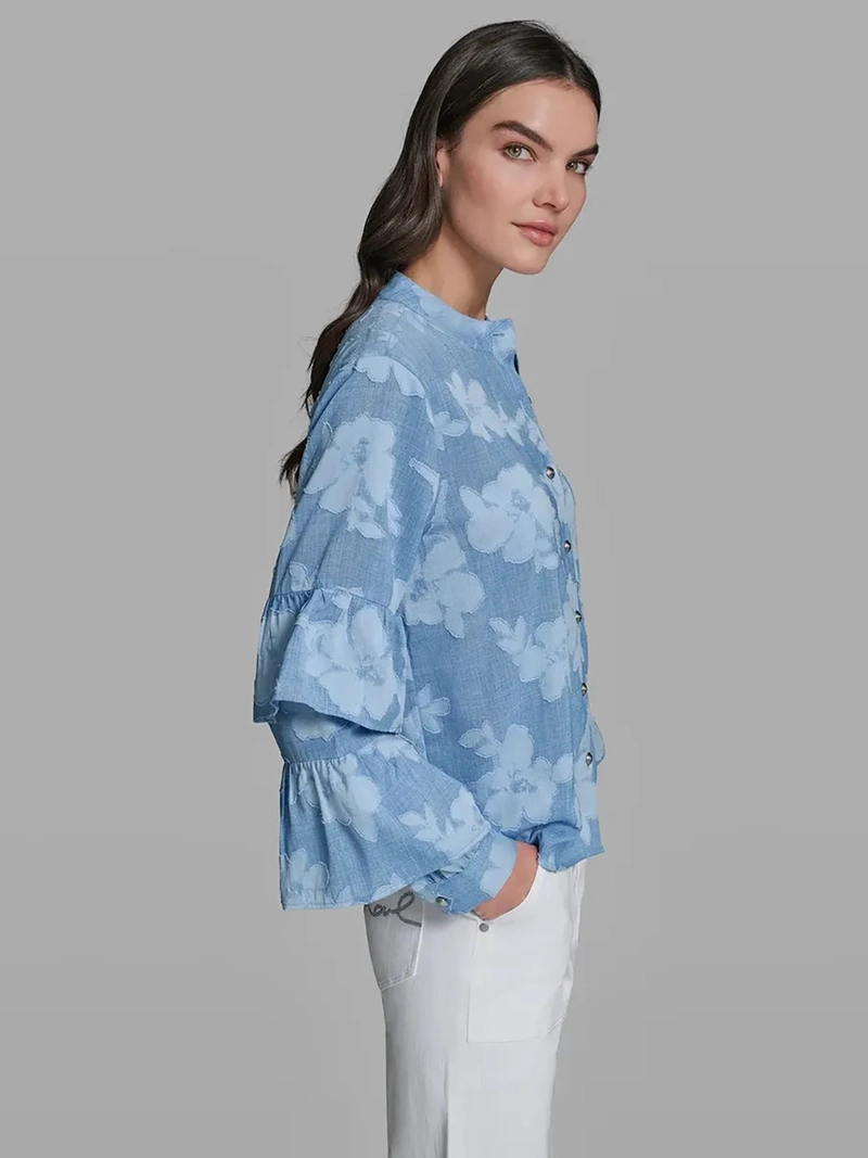 CAMISA DE MANGA LARGA CON VOLANTES - 4