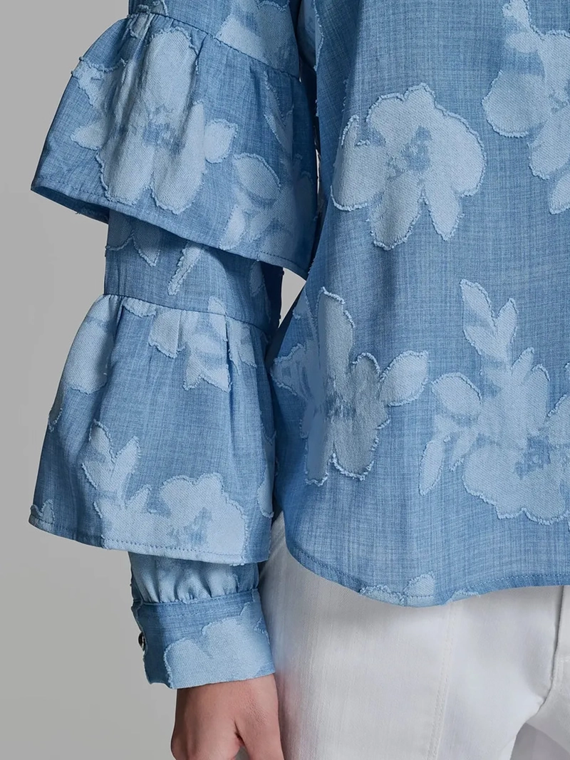 CAMISA DE MANGA LARGA CON VOLANTES - 6