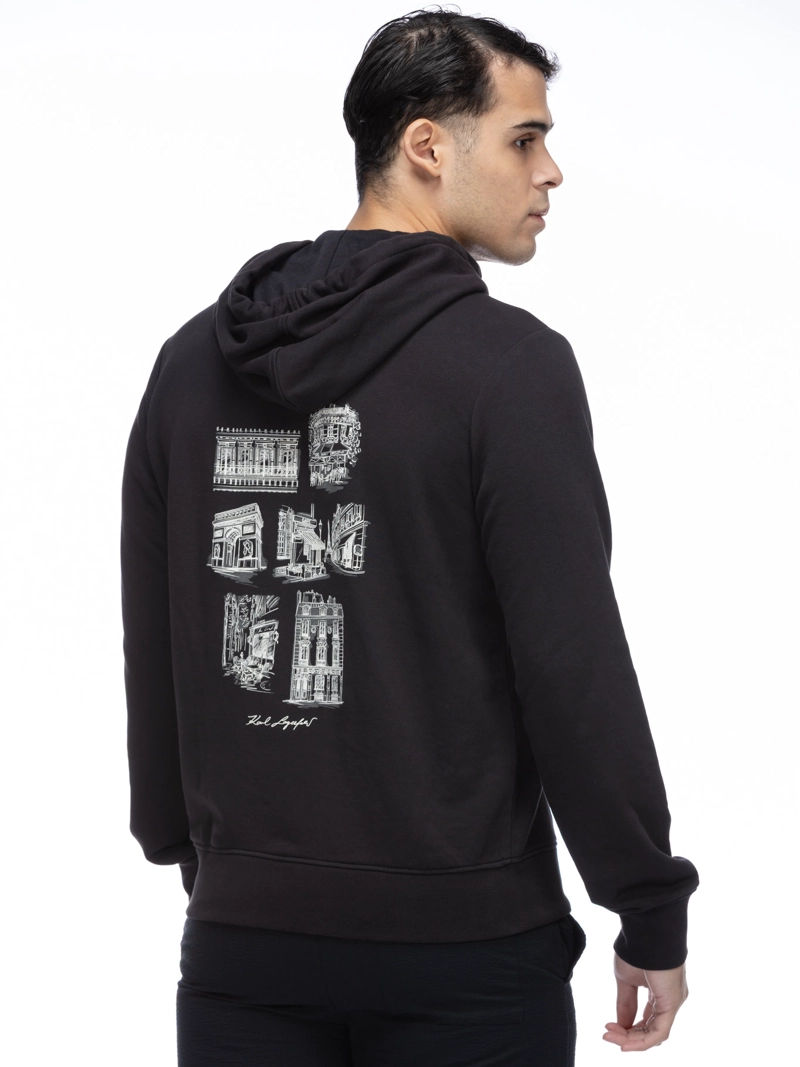POLERON CON GORRO Y GRAFICOS DE BOCETOS DE PARIS - 4