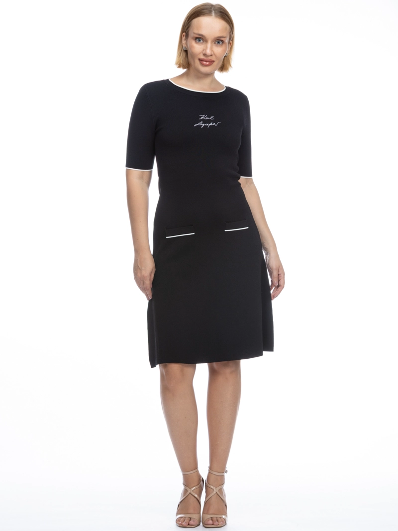 VESTIDO DE PUNTO DE MANGA CORTA - 1
