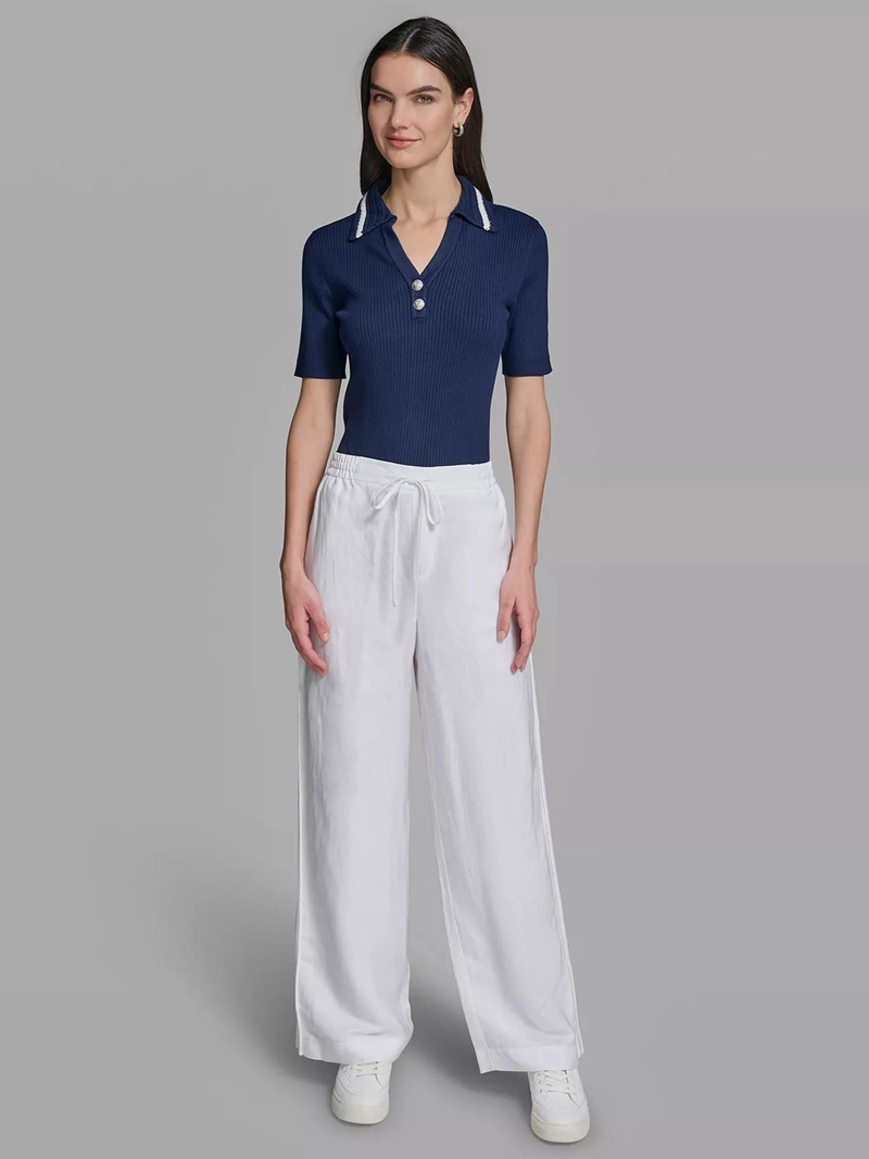 PANTALON DE LINO CON CORDON - 1