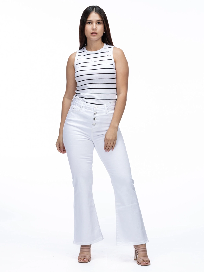JEANS ACAMPANADO CON BOTONES K - 1