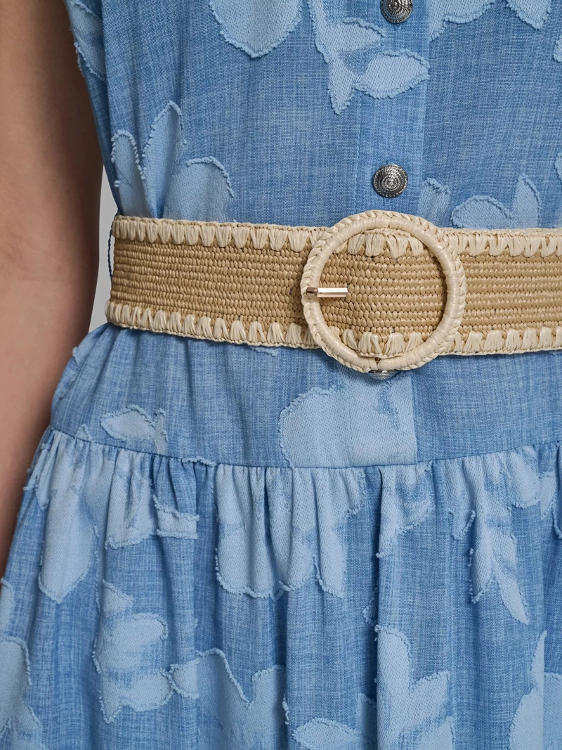 VESTIDO ESTAMPADO SIN MANGAS CON CINTURON - 5