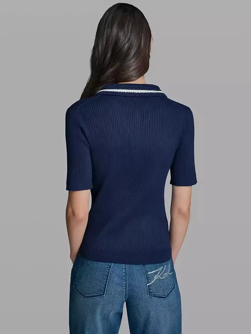 SWEATER MANGA CORTA CON CUELLO DE CROCHET - 5