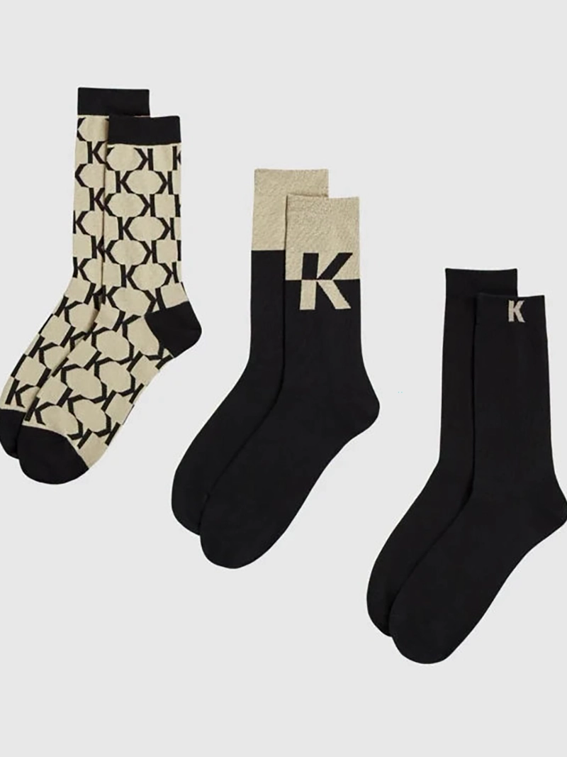 PACK DE 3 CALCETINES ALTOS CON MONOGRAMA - 1