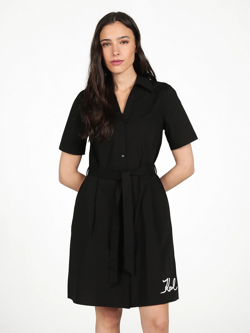 VESTIDO DE POPELINA CON FIRMA - 1