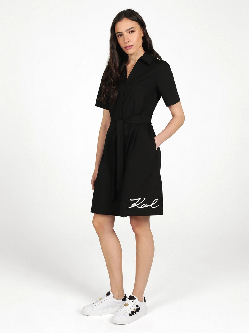 VESTIDO DE POPELINA CON FIRMA - 2
