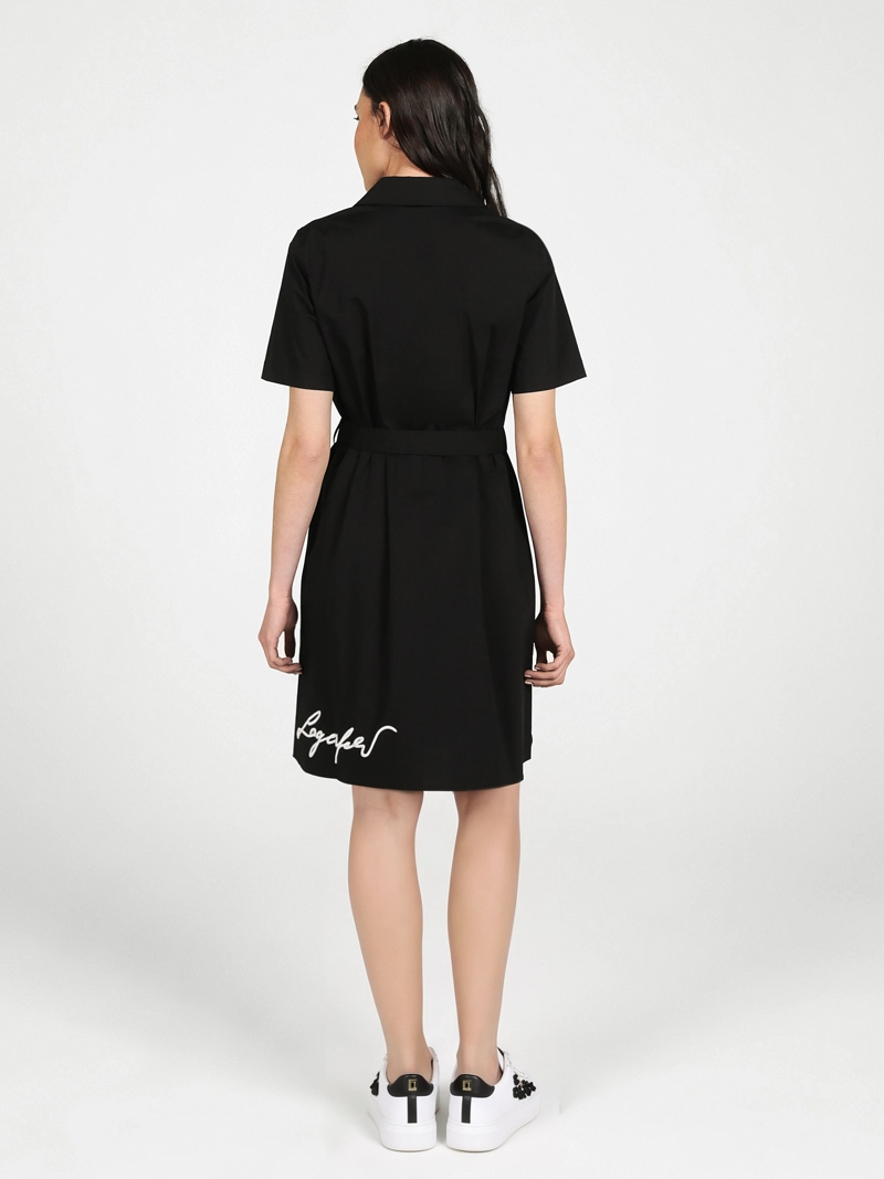 VESTIDO DE POPELINA CON FIRMA - 4