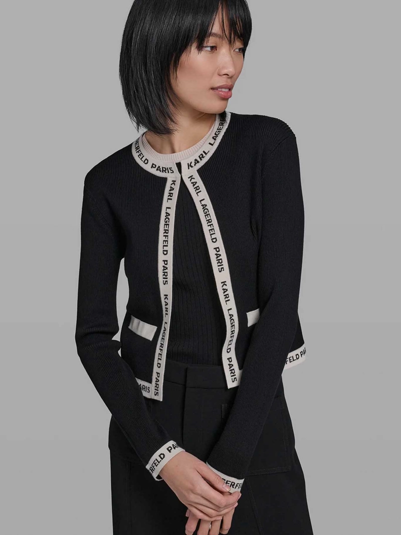 CARDIGAN ABIERTO CON DETALLES EN CONTRASTE - 1
