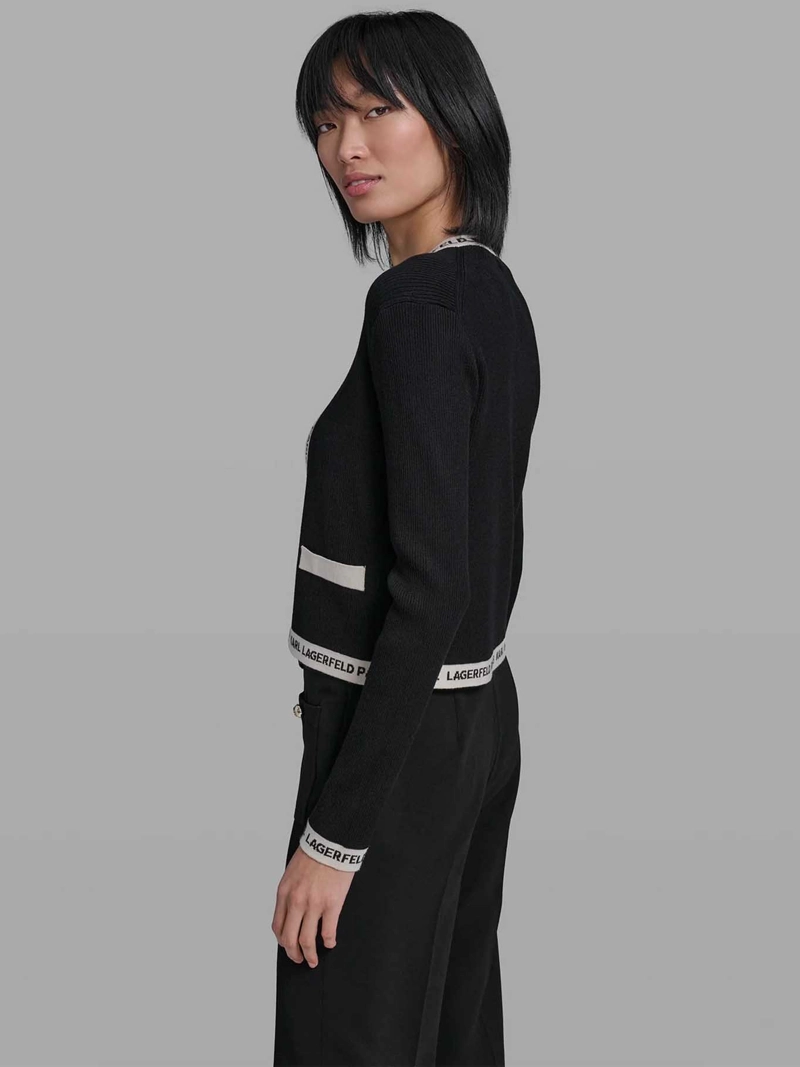 CARDIGAN ABIERTO CON DETALLES EN CONTRASTE - 4