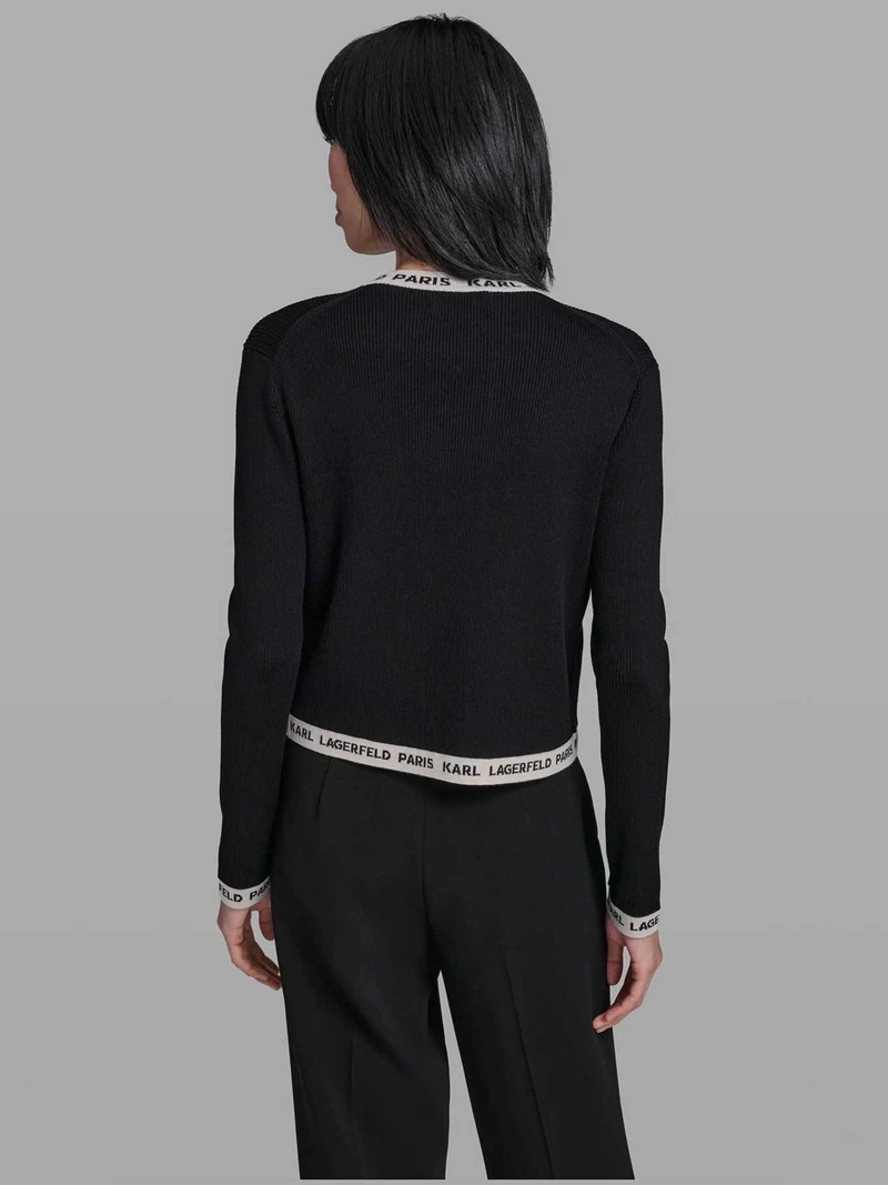 CARDIGAN ABIERTO CON DETALLES EN CONTRASTE - 5