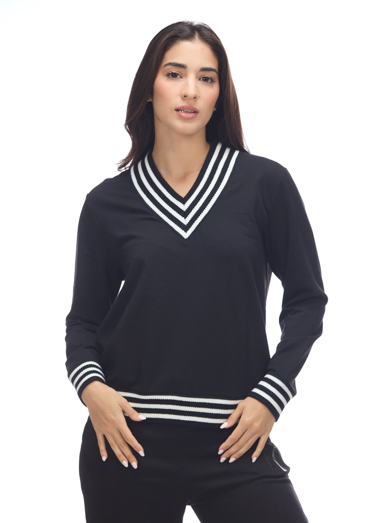 SWEATER CON CUELLO EN V PARCHE CHOUPETTE - 1