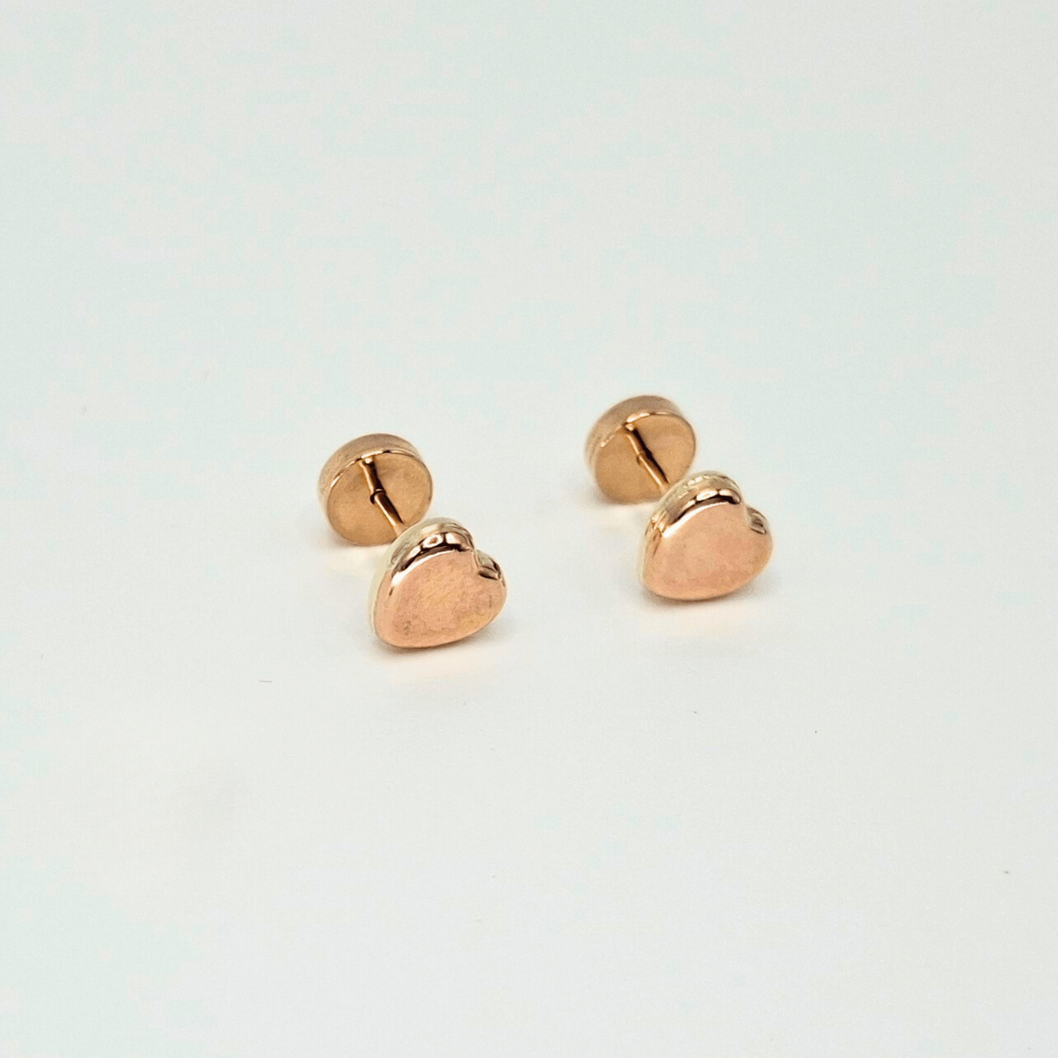 Aros abridores para bebé  y niña de oro laminado 20k  modelo corazón. - 1