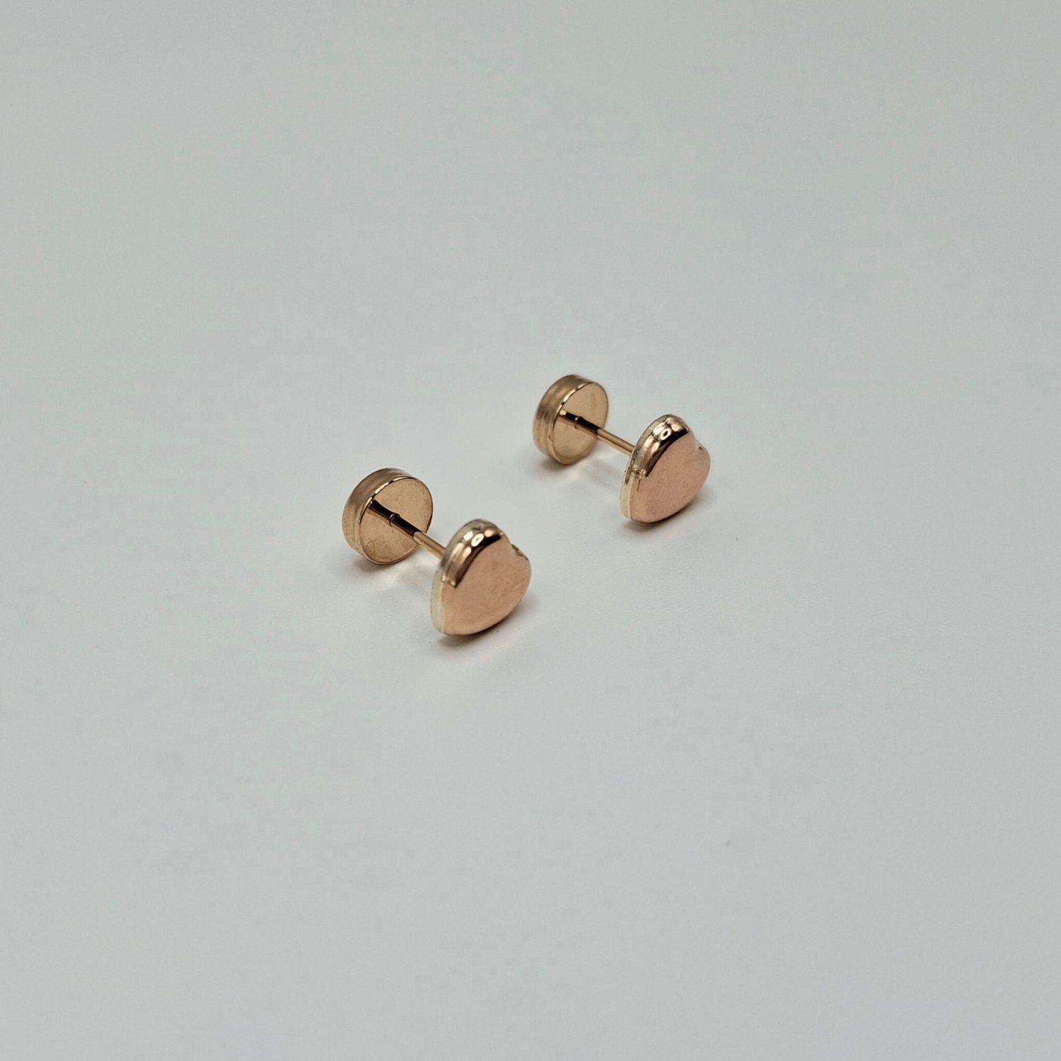 Aros abridores para bebé  y niña de oro laminado 20k  modelo corazón. - 5