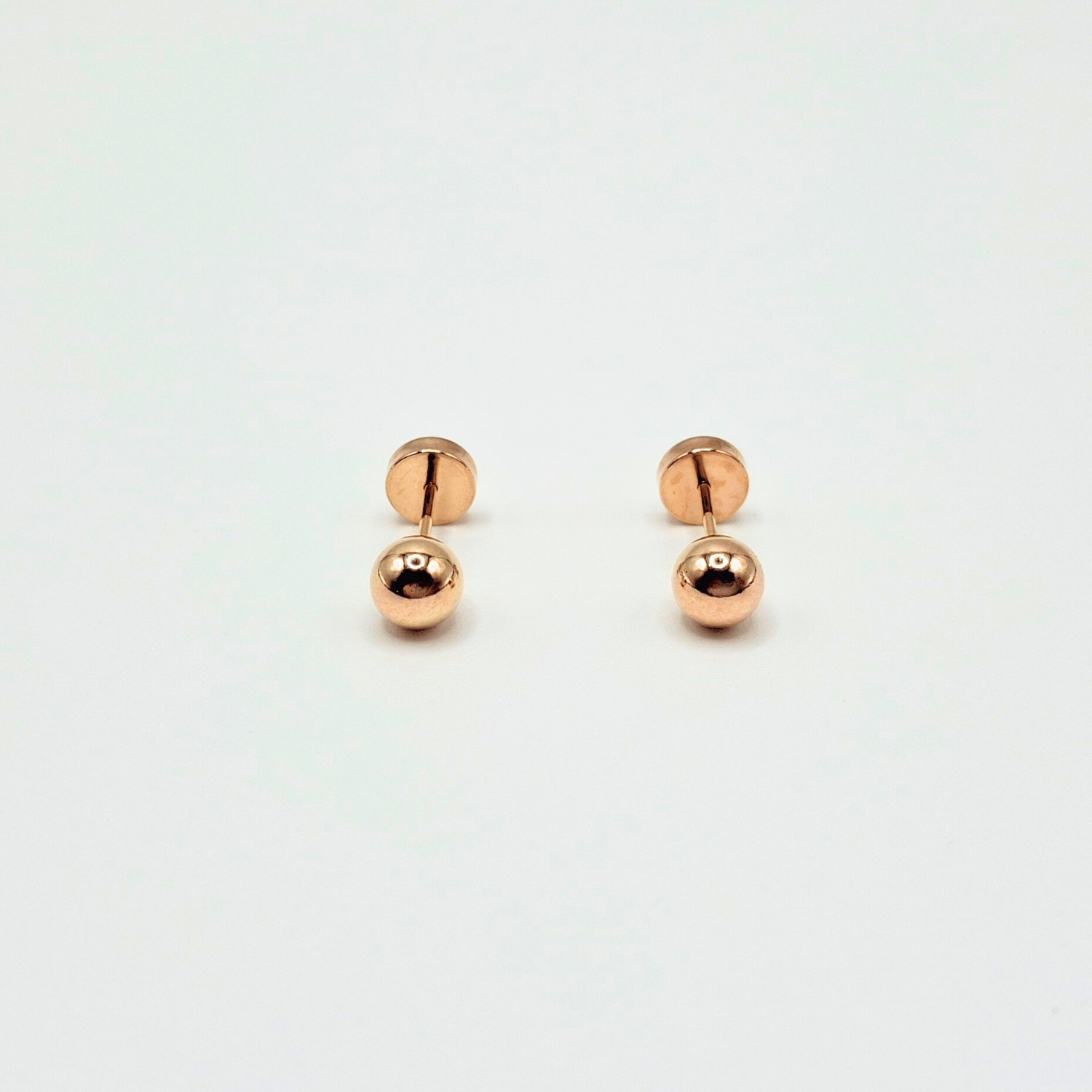 Aros abridores para bebé y niña de oro 14k  modelo bolita - 2
