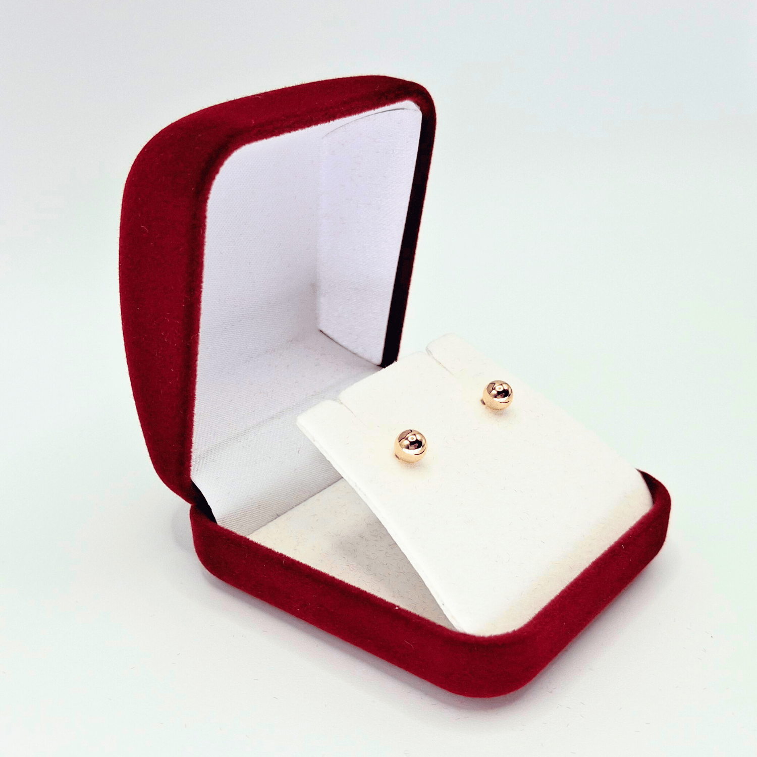 Aros abridores para bebé y niña de oro 14k  modelo bolita - 3