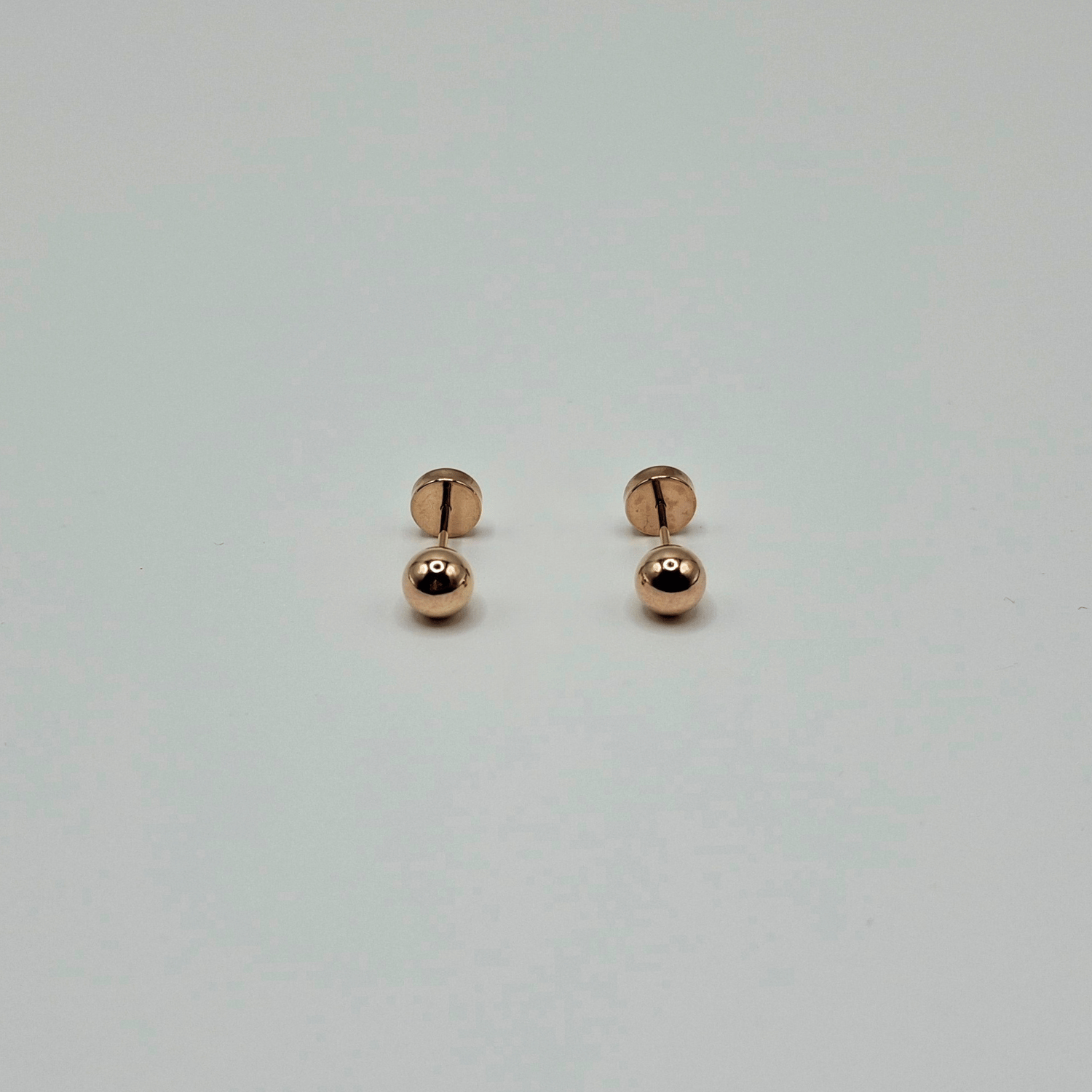Aros abridores para bebé y niña de oro 14k  modelo bolita - 6