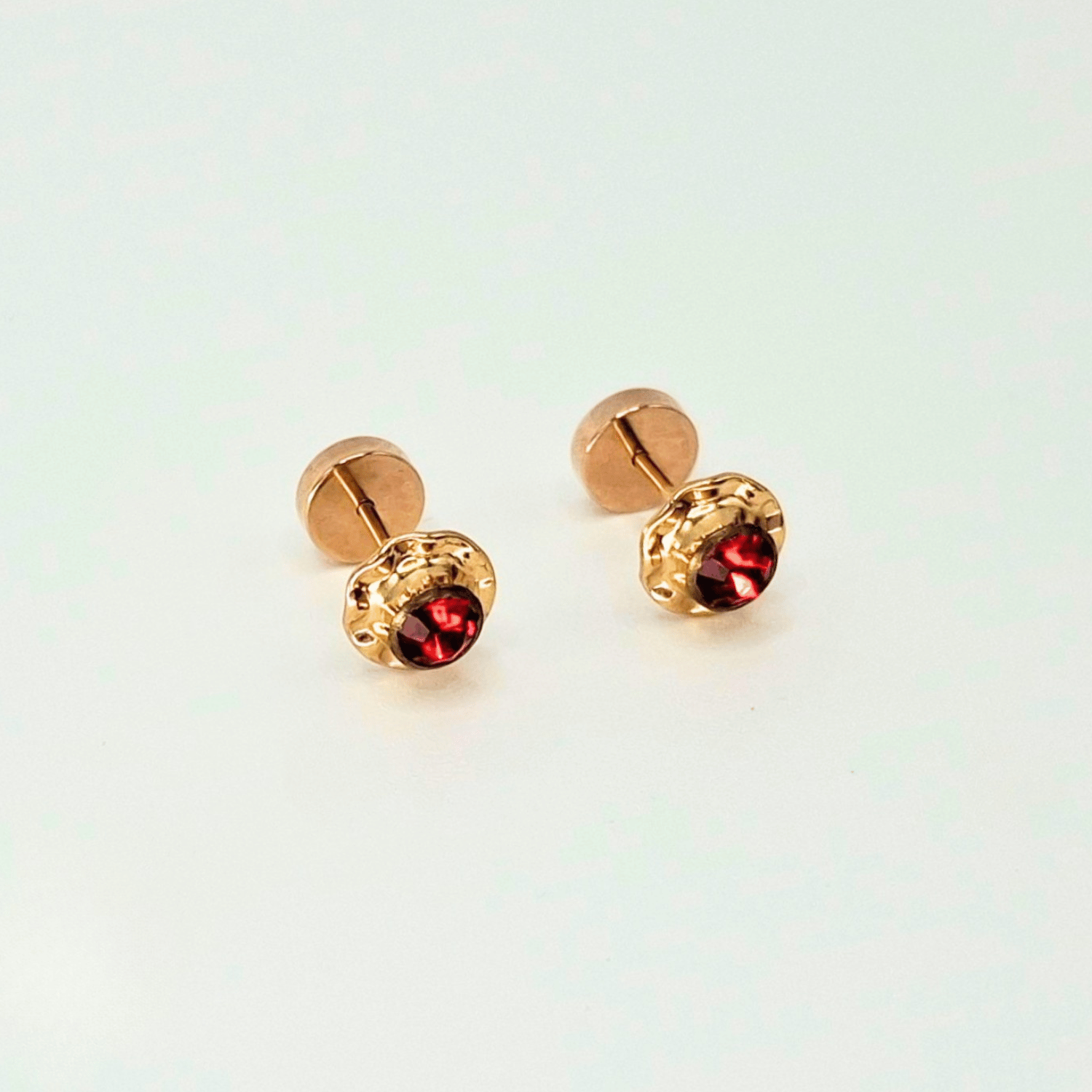 Aros abridores para bebé y niña de oro 14k modelo piedra de circón blanco - 1