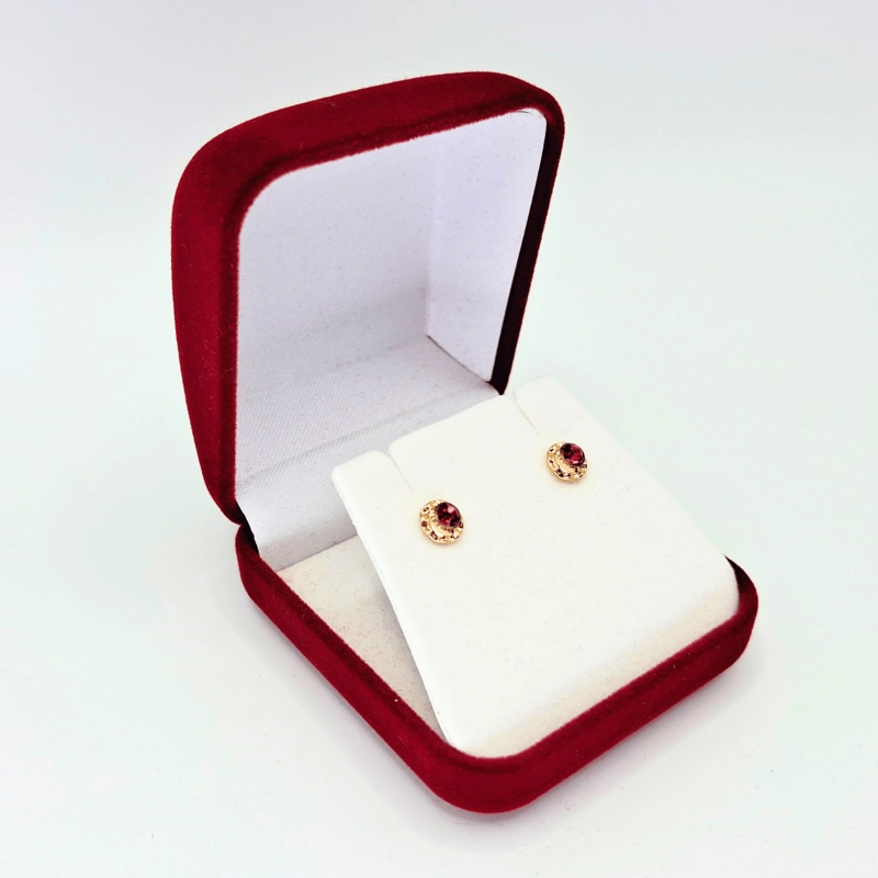 Aros abridores para bebé y niña de oro 14k modelo piedra de circón blanco - 5
