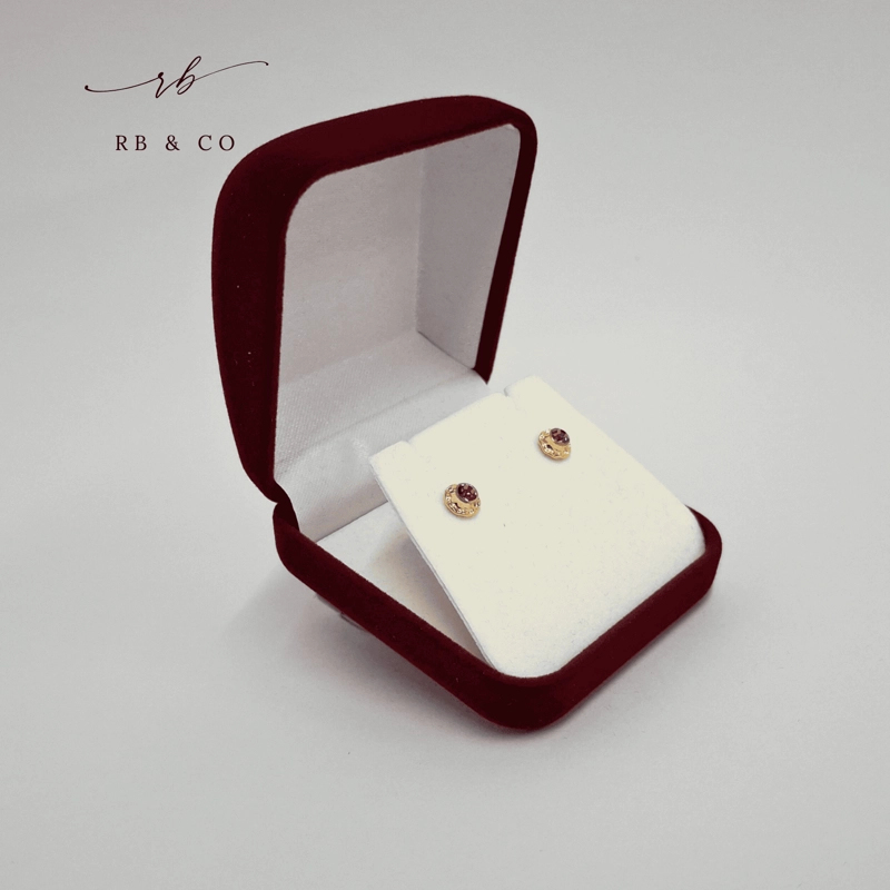 Aros abridores para bebé y niña de oro 14k modelo piedra de circón blanco - 9