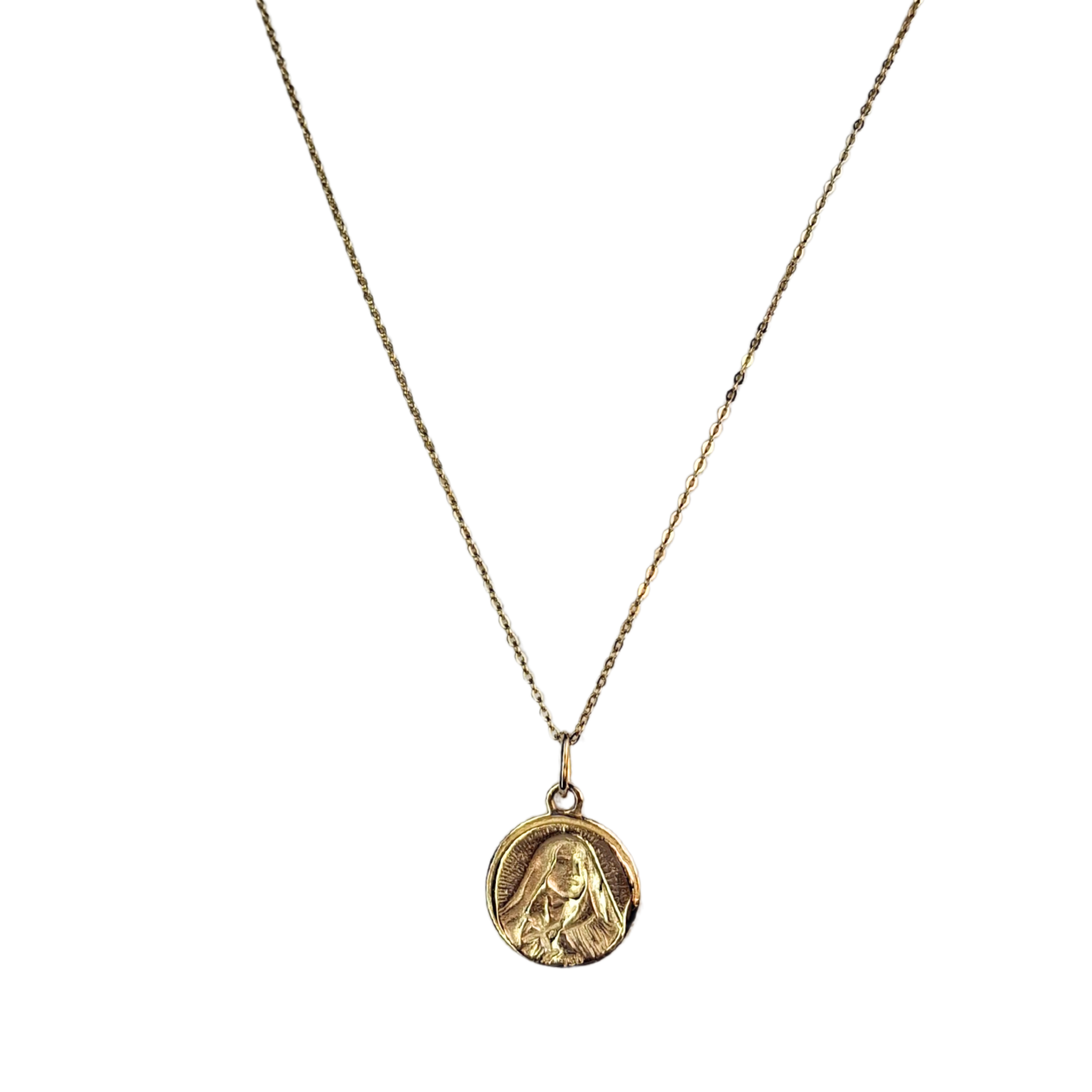 COLLAR MEDALLA VIRGEN, ORO AMARILLO ITALIANO 18K - 1