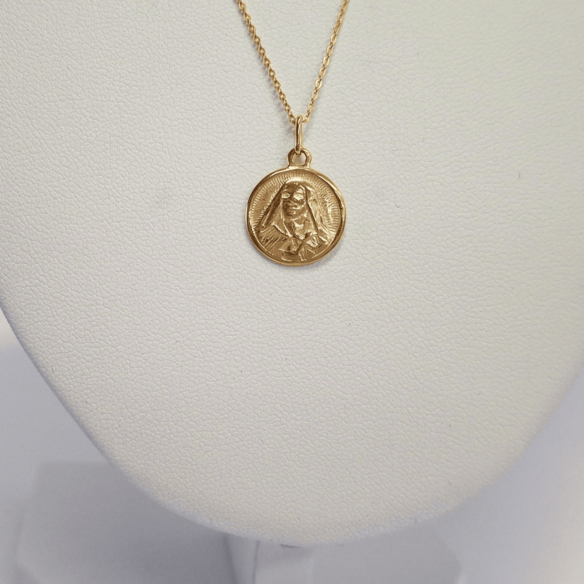 COLLAR MEDALLA VIRGEN, ORO AMARILLO ITALIANO 18K - 4