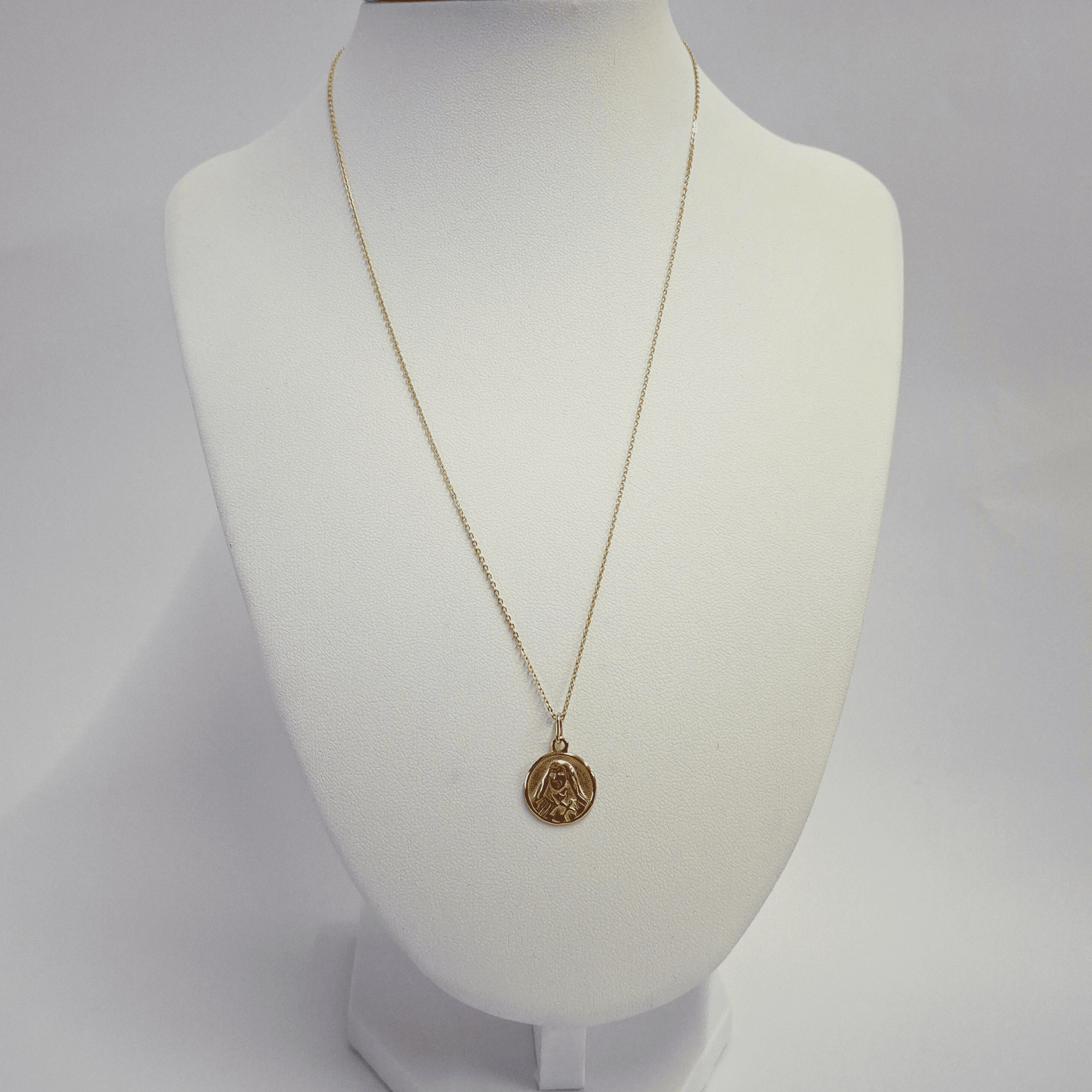 COLLAR MEDALLA VIRGEN, ORO AMARILLO ITALIANO 18K - 5