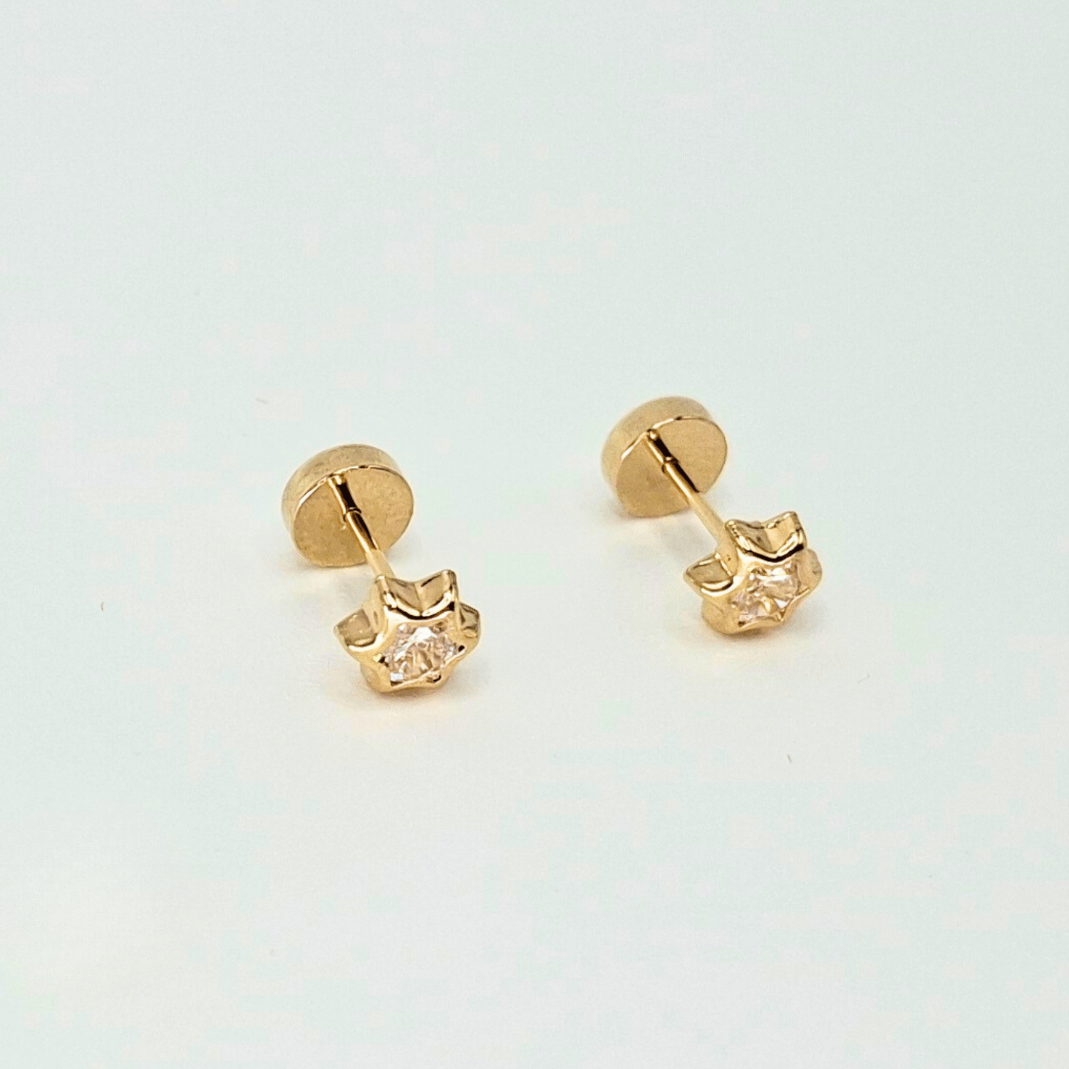 AROS ABRIDORES PARA BEBÉ Y NIÑA, MODELO ESTRELLA, ORO 18K - 1