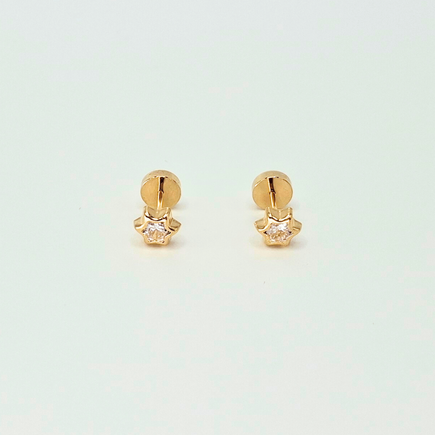 AROS ABRIDORES PARA BEBÉ Y NIÑA, MODELO ESTRELLA, ORO 18K - 2
