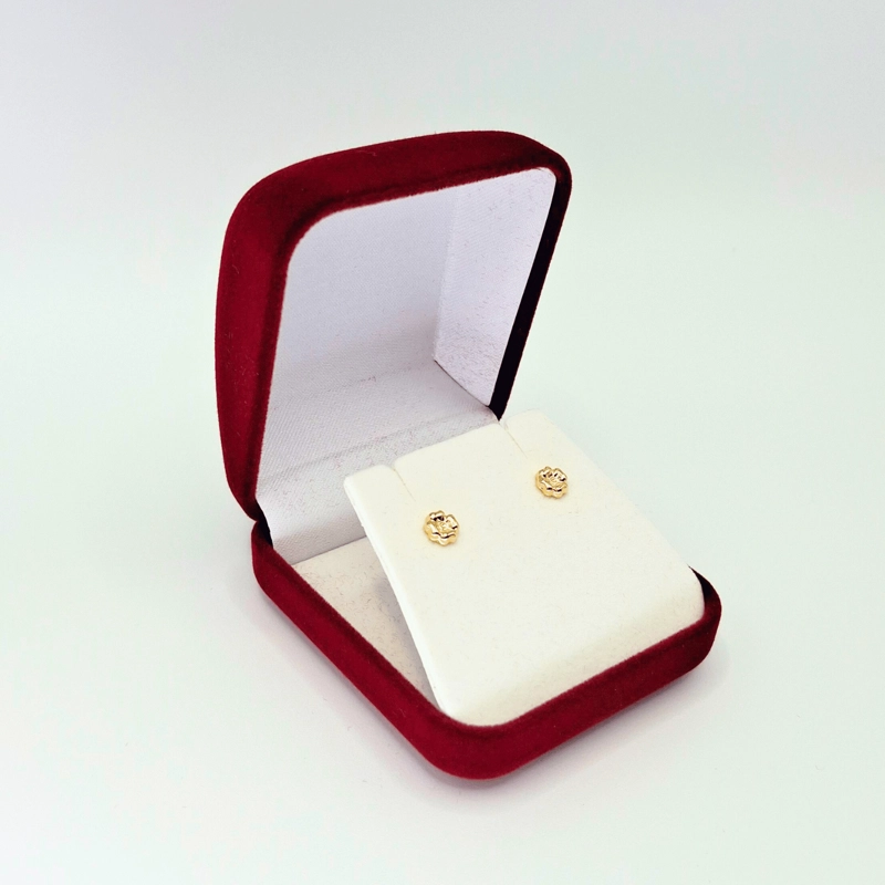 AROS ABRIDORES PARA BEBÉ Y NIÑA, MODELO TREBOL ORO 18K - 3