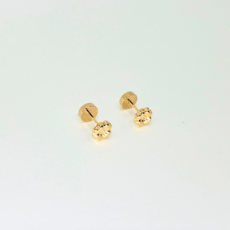 AROS ABRIDORES PARA BEBÉ Y NIÑA, MODELO TREBOL ORO 18K - 4