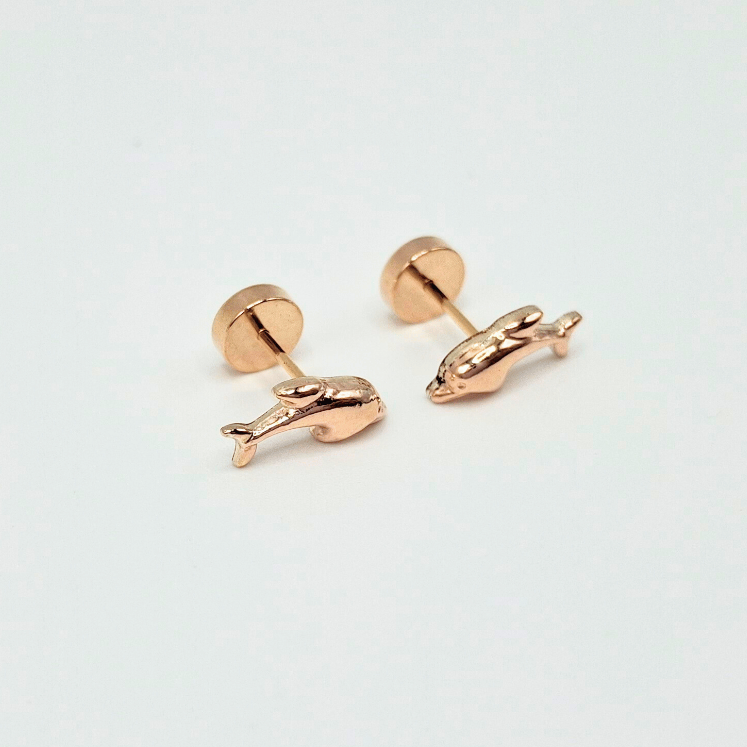 AROS ABRIDORES PARA BEBÉ  Y NIÑA DE ORO 14K MODELO DELFÍN - 2