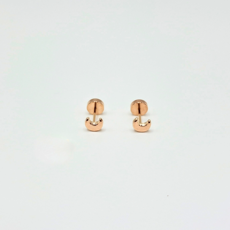 AROS ABRIDORES PARA BEBÉ  Y NIÑA DE ORO 14K MODELO LUNA. - 2