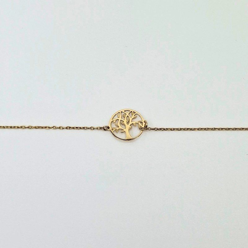 PULSERA ARBOL DE LA VIDA,  18K ORO AMARILLO ITALIANO - 1