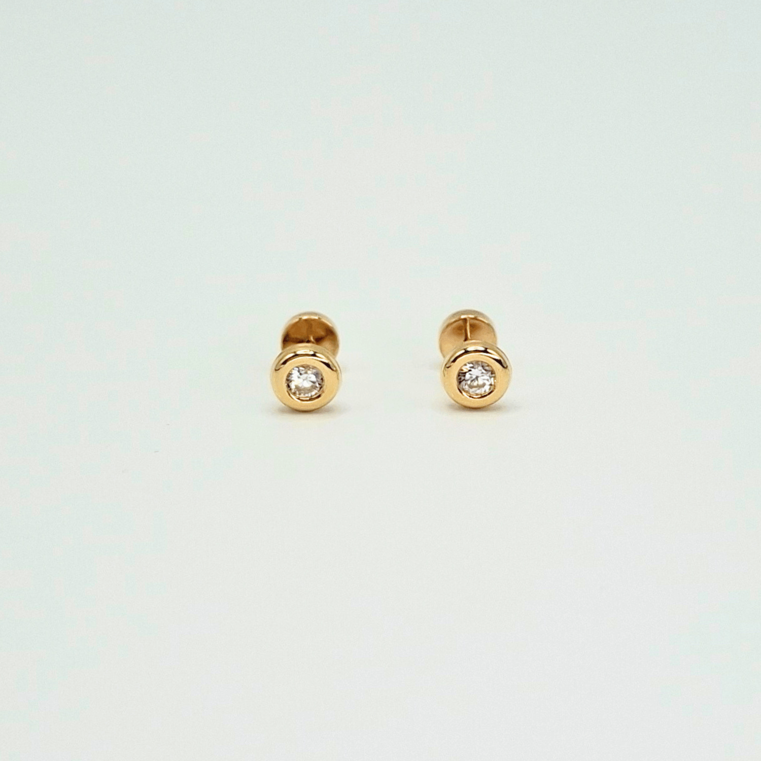 AROS ABRIDORES PARA BEBE  Y NIÑA,  MODELO DONUTS CON CIRCON, ORO 18K - 2