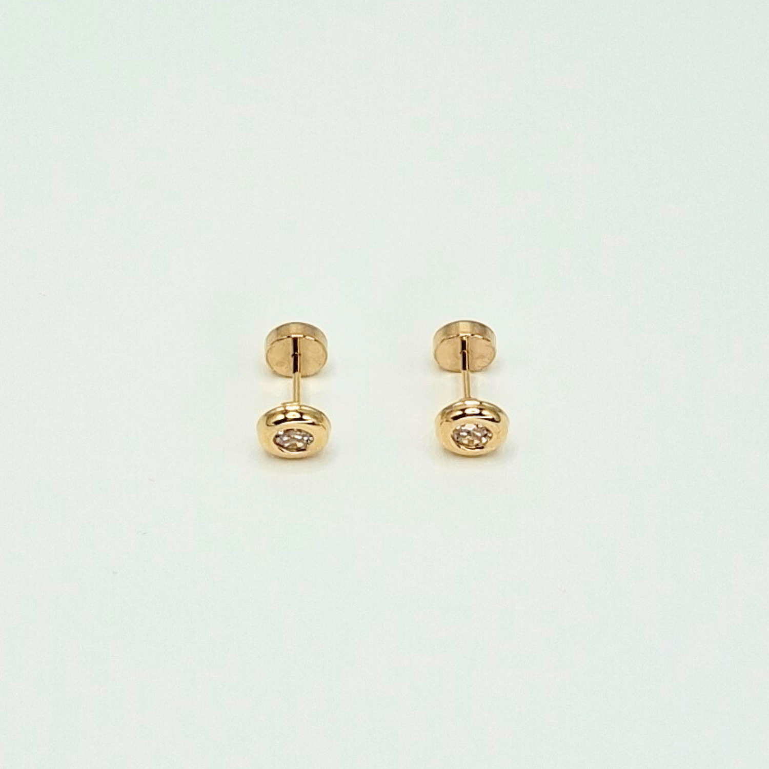 AROS ABRIDORES PARA BEBE  Y NIÑA,  MODELO DONUTS CON CIRCON, ORO 18K - 3