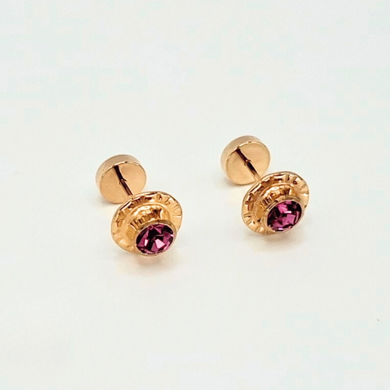 AROS ABRIDORES PARA BEBE  Y NIÑA LAMINADOS EN ORO DE 20K MODELO PIEDRA DE CIRCON L - 1