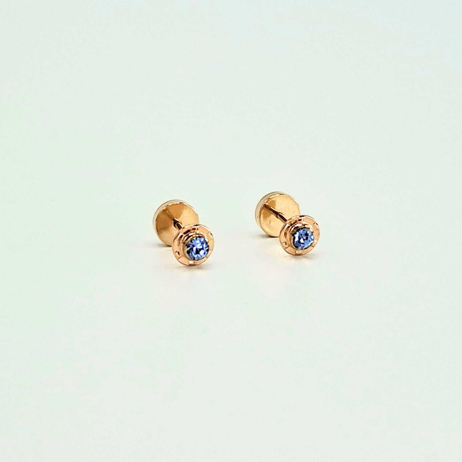 AROS ABRIDORES PARA BEBE  Y NIÑA LAMINADOS EN ORO DE 20K MODELO PIEDRA DE CIRCON S - 3