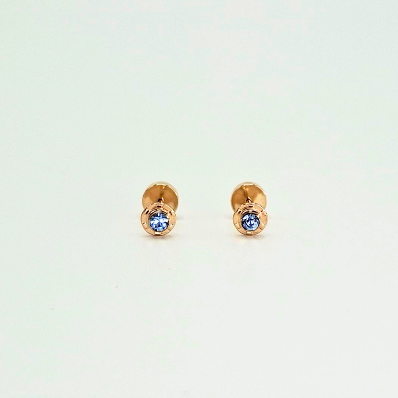 AROS ABRIDORES PARA BEBE  Y NIÑA LAMINADOS EN ORO DE 20K MODELO PIEDRA DE CIRCON S - 5