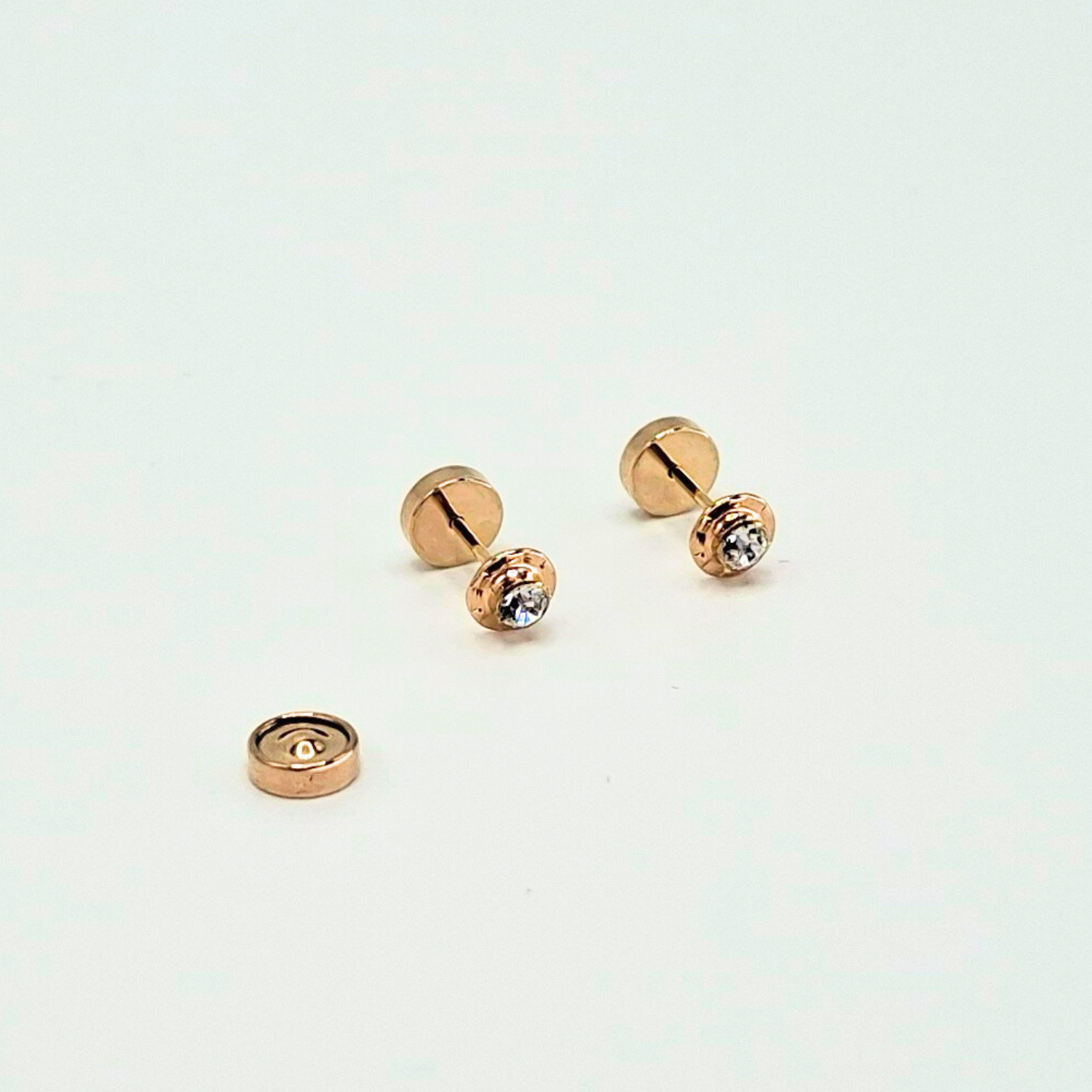 AROS ABRIDORES PARA BEBE  Y NIÑA LAMINADOS EN ORO DE 20K MODELO PIEDRA DE CIRCON S - 6